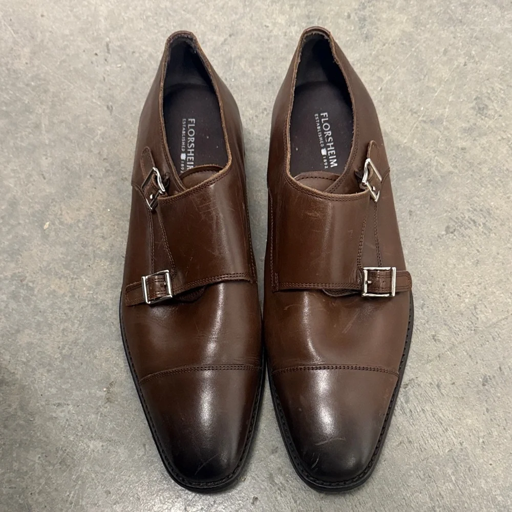 Florsheim Men's Dark Brown Monk Strap Oxfords